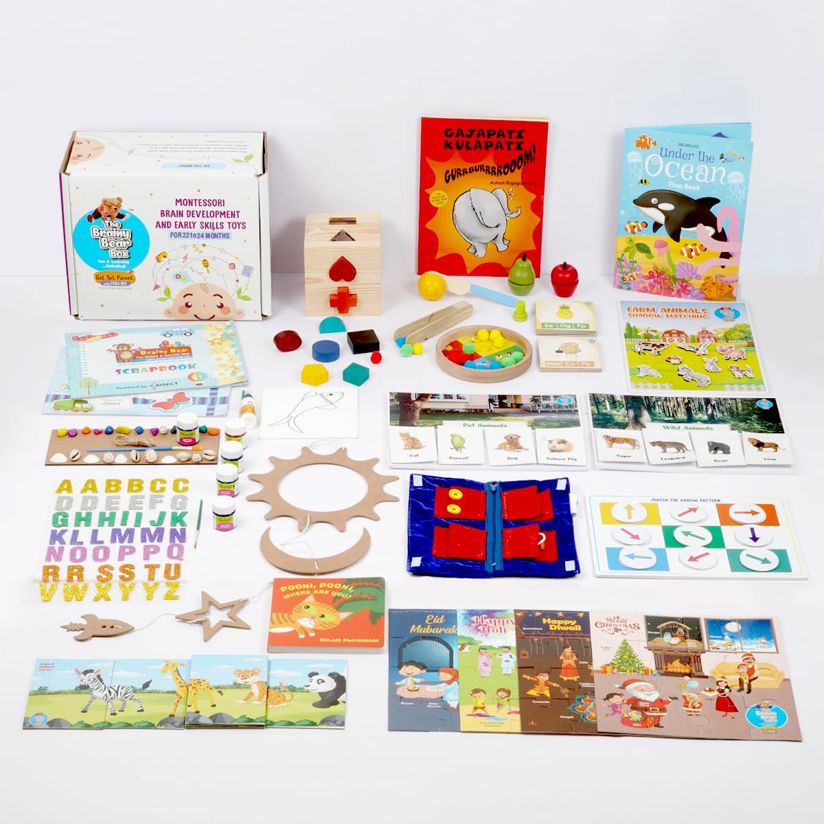 The Brainy Bear Store Montessori Brain Development Toys | Educational Learning Toys | Birthday Gifts (2224 Months), Multicolor