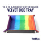Fanroll By Metallic Dice Games Fold Up Velvet Dice Tray W/Pu Leather Backing: Watercolor Rainbow, Role Playing Game Dice Accesso