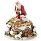 Joseph'S Studio By Roman - Santa With Baby Jesus And Lambs Figure, Kneeling Santa Collection, Verse - O' Come All Ye Faithful, 5.75' H, Resin And Stone, Christmas Decoration