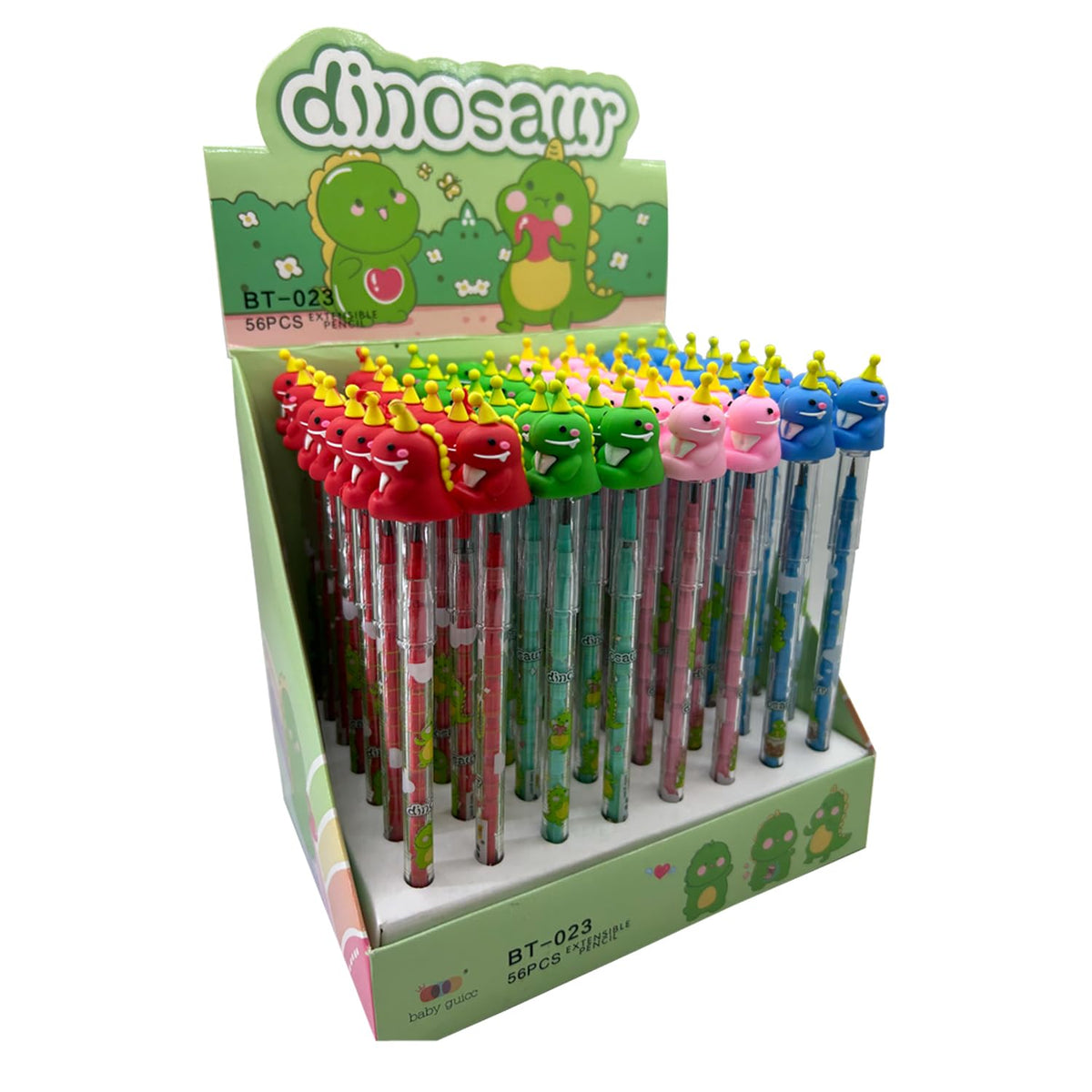 Asera Dinosaur Cartoon Fancy Pencils Push Pencils For Kids Birthday Return Gifts Party Favours Favors Take Away Gifts (Set Of 24