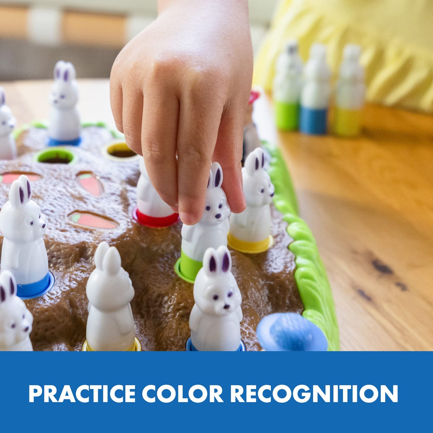 Educational Insights Bunny Hop Game - Memory & Color Recognition for Preschoolers, 10.1"x10.5"x3.3", Multi-color, Model 2910