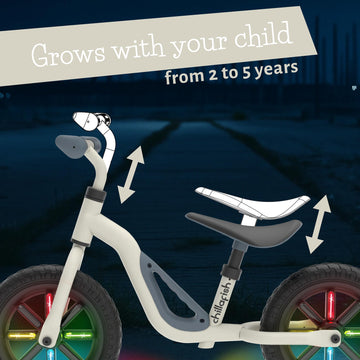 Chillafish Charlie Glow - Light-Up Balance Bike, Adjustable, No-Puncture Tires (18-48 Months)