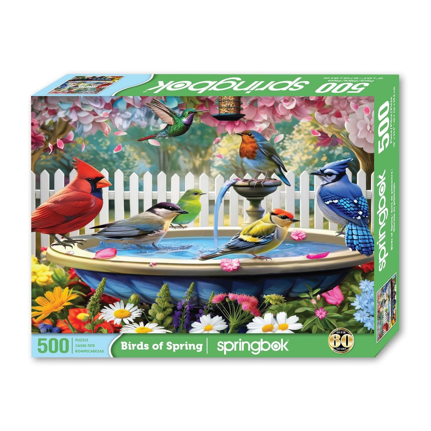 Springbok Birds of Spring 500 Piece Puzzle for mature-themeds - Features North American Wildbirds