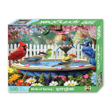 Springbok Birds of Spring 500 Piece Puzzle for mature-themeds - Features North American Wildbirds