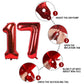 17 Number Balloon Red 40 Inch Big Foil Mylar 17Th Balloons For 17 Year Old Boy Girl Birthday Party Decorations Wedding Anniversa