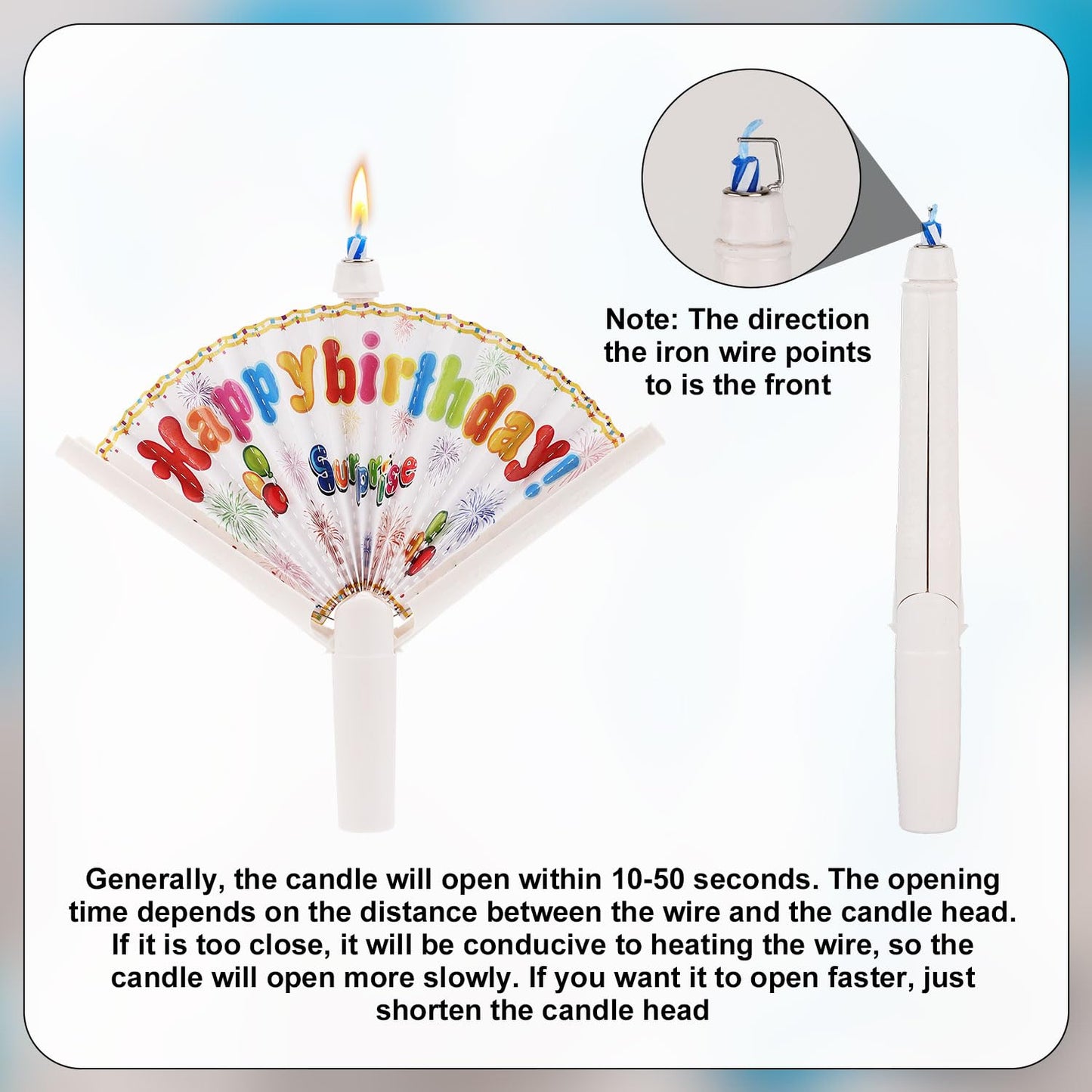 2pcs Novelty Fan Birthday Candle, Pop-up Surprise Clown Birthday Candles Funny Cake Topper Candle Trick Candles Creative Happy B