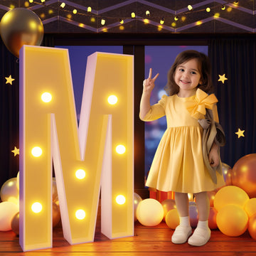 Imprsv 3Ft Marquee Light Up Letters M, Large Light Up Letters, Big Marquee Letters For Party Decorations Baby Shower Anniversary