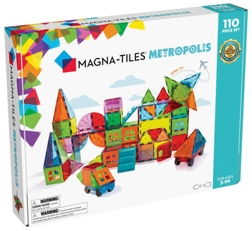 Magna-Tiles Metropolis 110-Piece Magnetic Construction Set, The Original Magnetic Building Brand