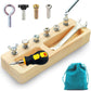 14 Pcs Kids Montessori Screwdriver Board Set, Wooden Screw Driver Activities Tools Montessori Toys for 3 4 5 Year Old, Basic Ski