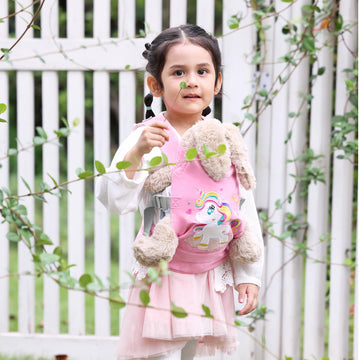 Gagaku Baby Doll Carrier Kids, Toy Baby Carrier For Dolls, Toy Baby Doll Sling, Reborn Baby Doll Carrier With Adjustable Straps, Reborn Baby Doll Accessories - Pink - Embroidered Pattern