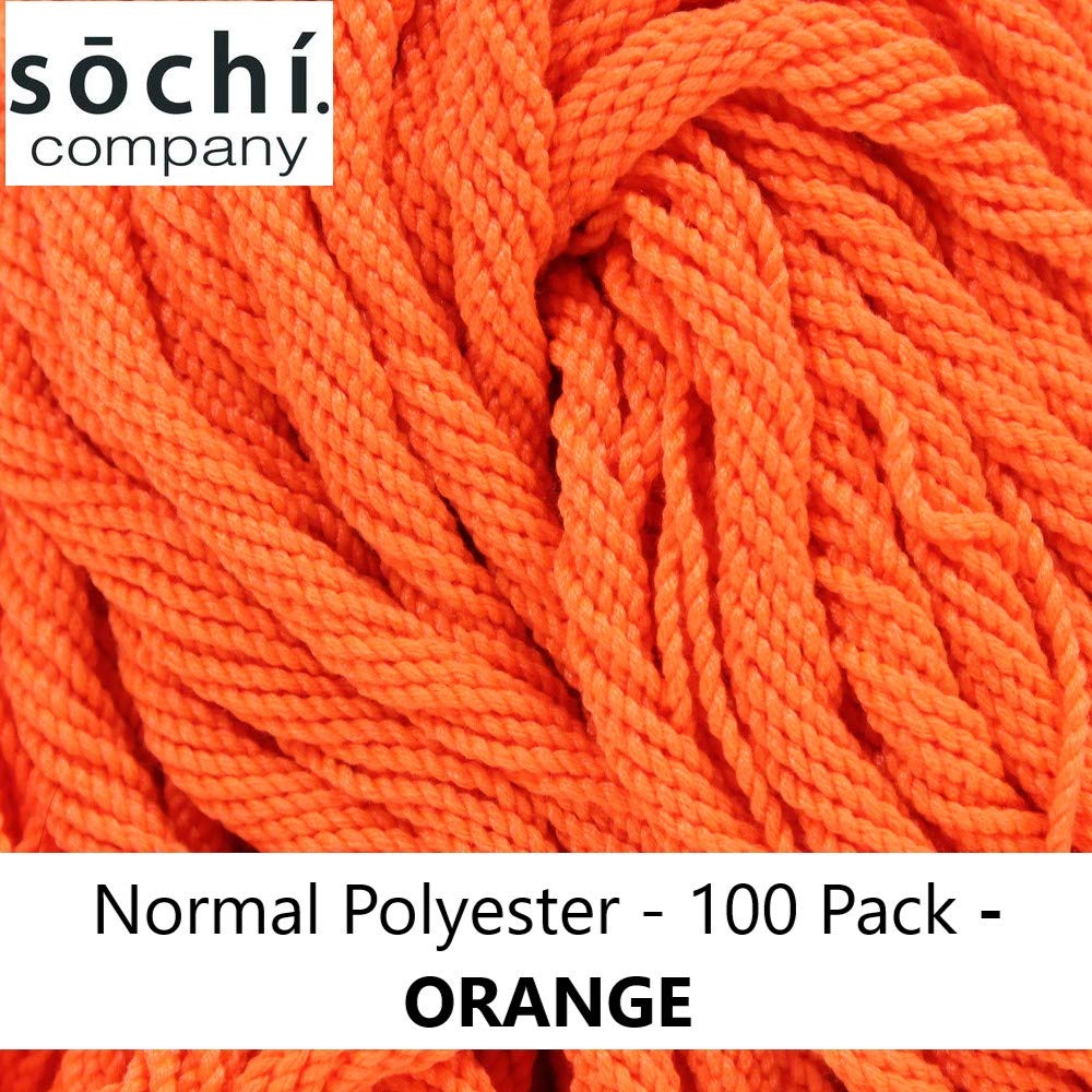 Sochi Yo-Yo String - 100 Pack of 1.3m Polyester Strings in Orange - Perfect for Tricks and Play