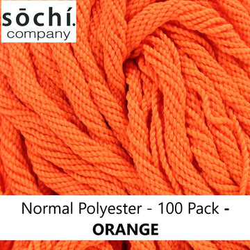 Sochi Yo-Yo String - 100 Pack of 1.3m Polyester Strings in Orange - Perfect for Tricks and Play