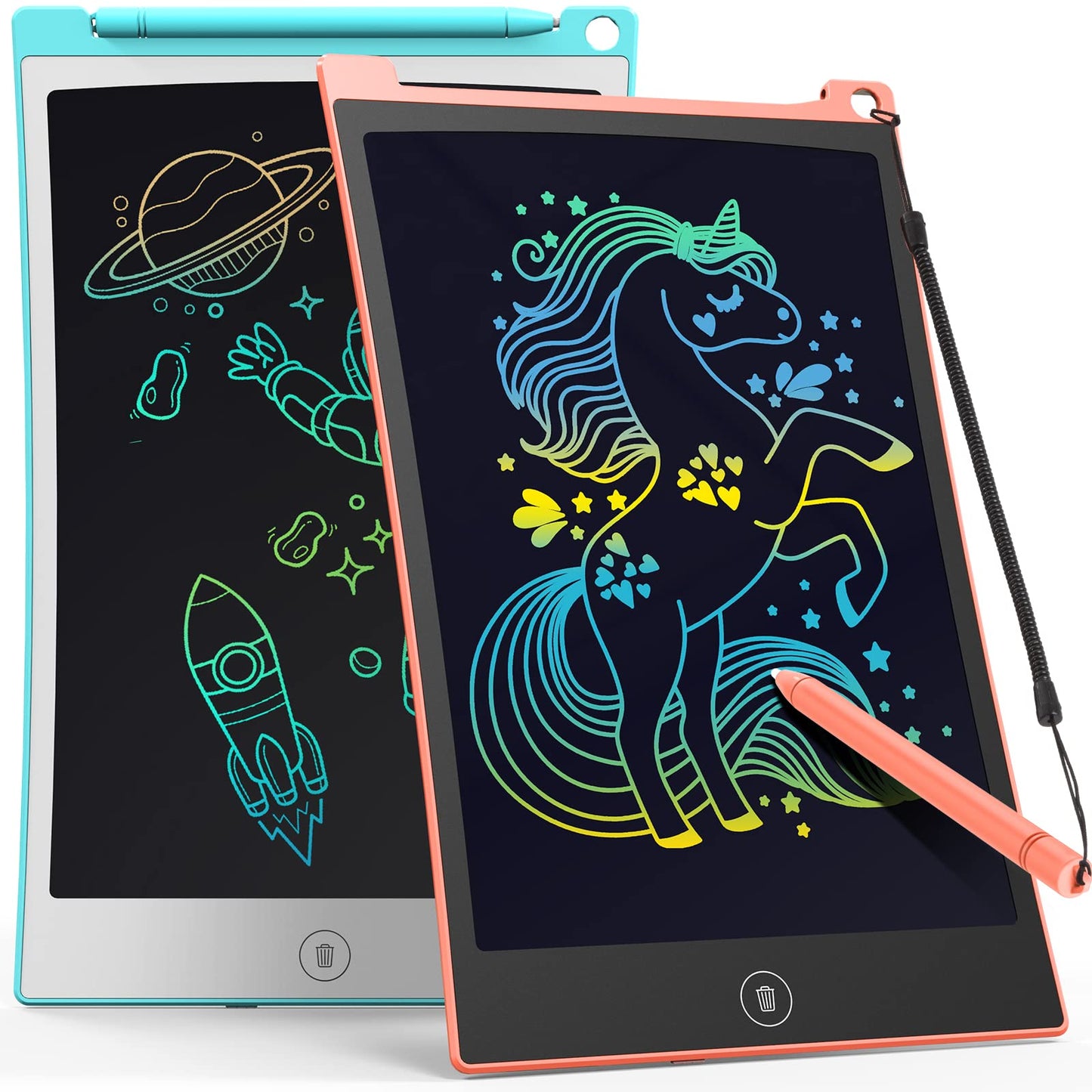 Tecjoe 2 Pack Lcd Writing Tablet, 8.5 Inch Colorful Doodle Board Drawing Tablet For Kids, Kids Travel Games Activity Learning Toys Birthday Gifts For 3 4 5 6 Year Old Boys And Girls Toddlers