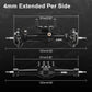 INJORA +4mm Diamond Axles with Lay Down Servo Mount & Links for 1/18 TRX4M(Black)