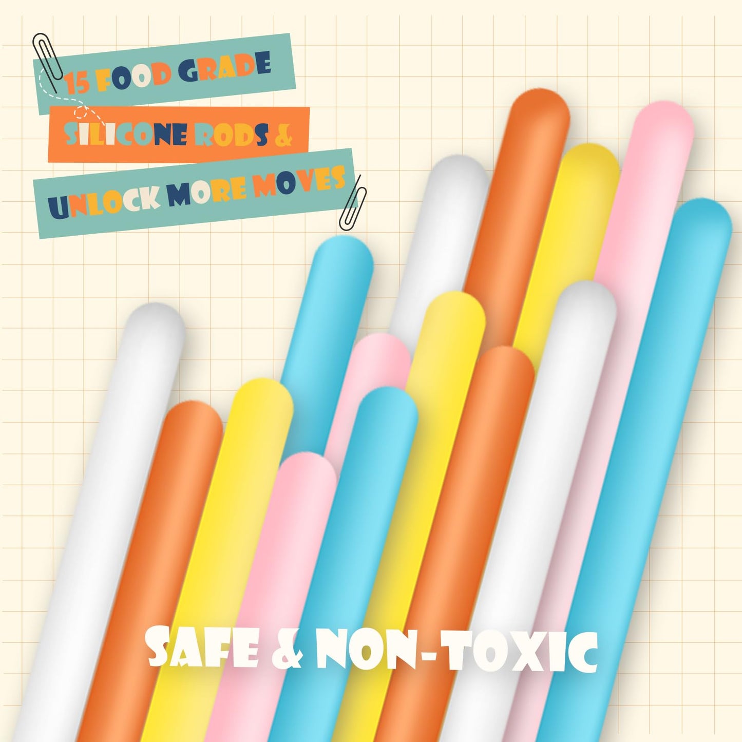 Sensory Activity Board, Double-Sided Silicone Sensory Fidget Toy with 15 Strings for Autism, Stress, Anxiety, Calming, Focus, No