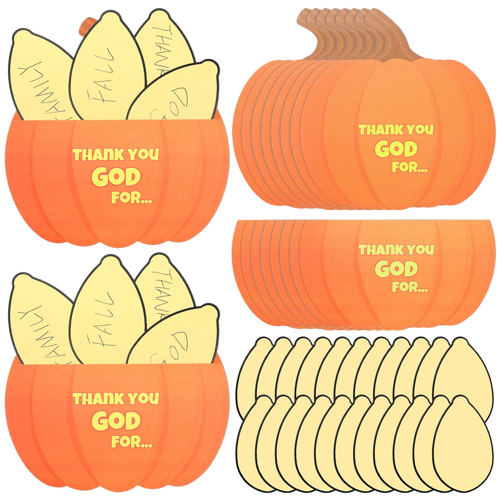 AmazingSpark 36 Set Thanksgiving Pumpkin Craft Kits Christian Give Thanks Crafts Pumpkin Seeds Thank You God Decorations for Tha