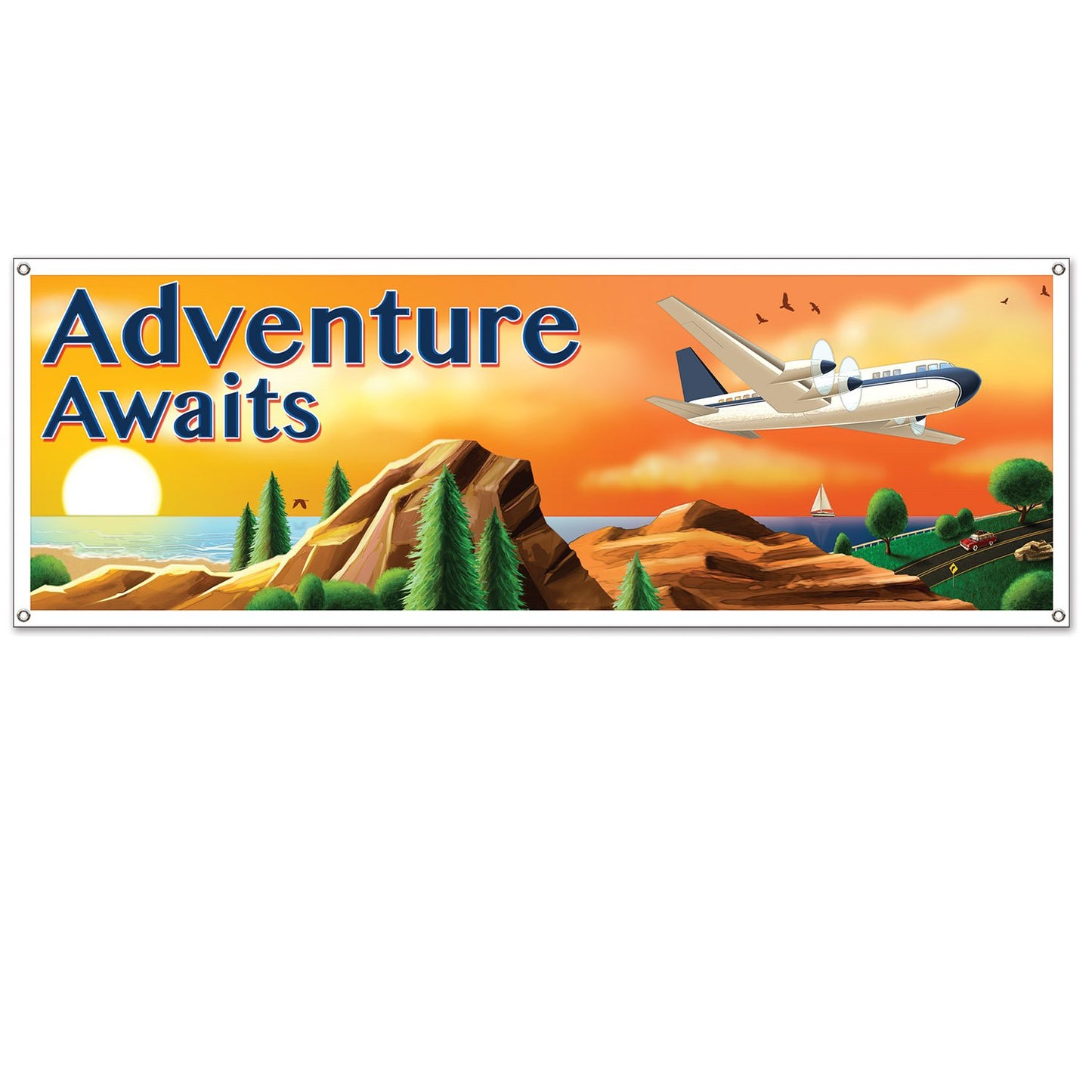 Around The World Sign Banner