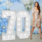 Imprsv Marquee Numbers Large 70Th-Birthday Decorations: 4Ft Light Up Number Party Decor 70 Year Old Women And Men Birthday Decor