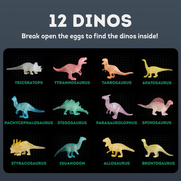 Gamerside Dino Eggs Dig Kit, 12 Glow In The Dark Dinosaur Eggs Dig Kit Excavation Set, Dinosaur Toys For Kids 6-8 8-12, Educatio