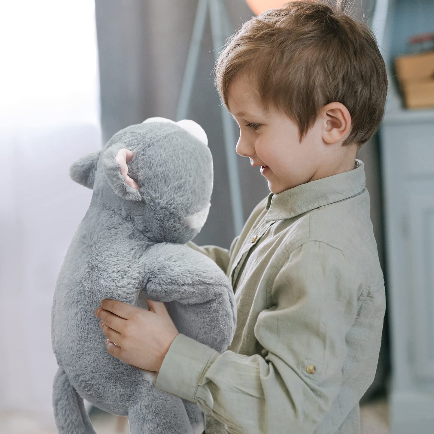 Niuniu Daddy 20" Weighted Grey Cat Plush Toy - Soft Rabbit-Like Fabric for Kids, Teens, and Adults, Perfect for Gifts