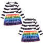 Shelovesit Rainbow Cat Birthday Outfit For Girls, Rainbow Tutu Dress Up Halloween Costume Party (120Cm/5T-6T)