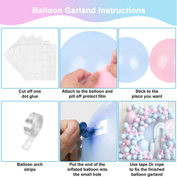 Pink And Blue Balloon Garland Arch Kit, 102Pcs Pink Blue Latex Balloons Gender Reveal Balloons For Boys Girls Gender Reveal Baby
