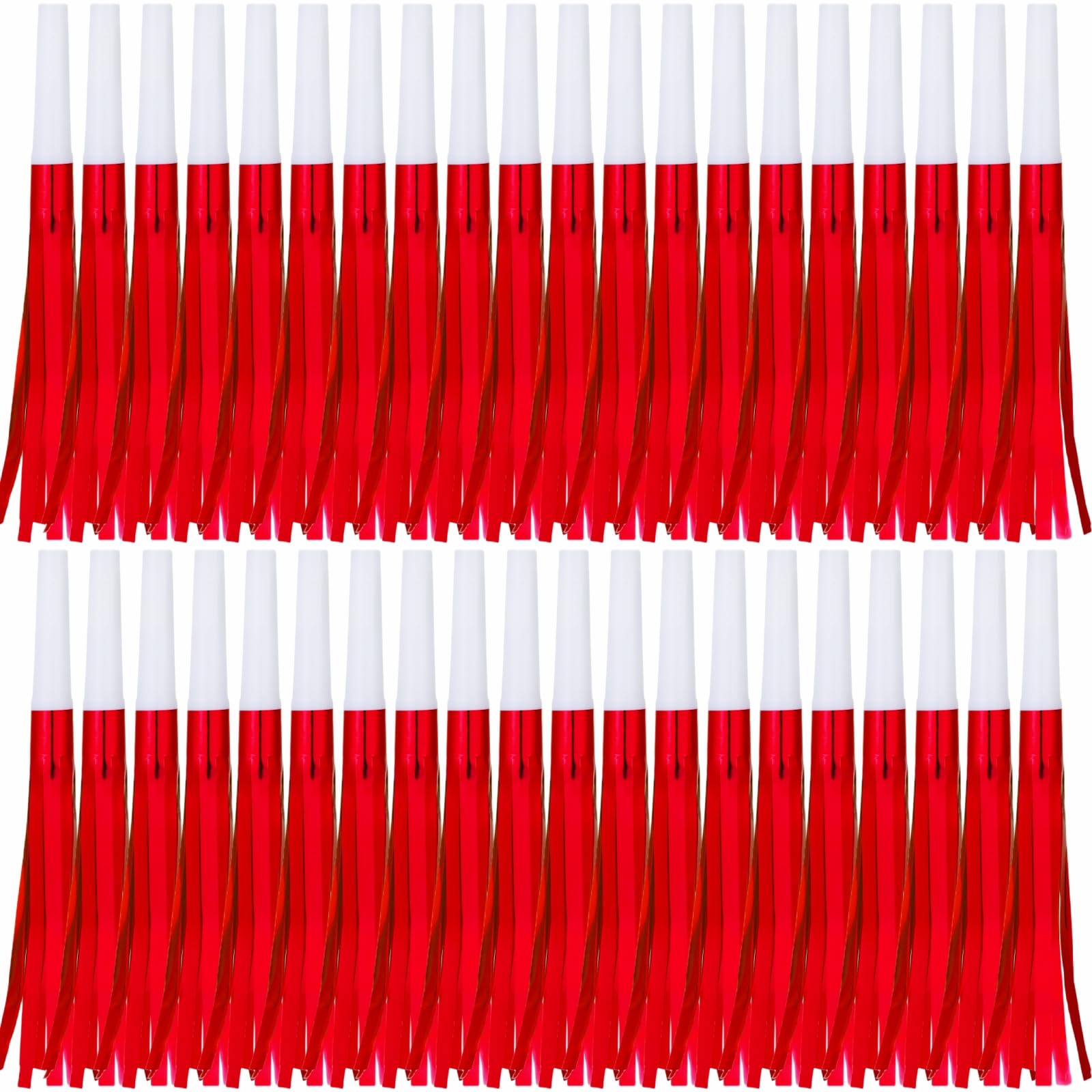Lcpqmzgh 30 Pcs Gold Noise Makers, Metallic Fringed Noise Makers For New Year Party Favor Supplies, Red