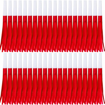 Lcpqmzgh 30 Pcs Gold Noise Makers, Metallic Fringed Noise Makers For New Year Party Favor Supplies, Red