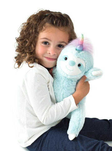 Gund Dazzle Slothicorn Plush Toy, Sloth Unicorn Stuffed Animal For Ages 1 And Up, Blue/Rainbow, 9