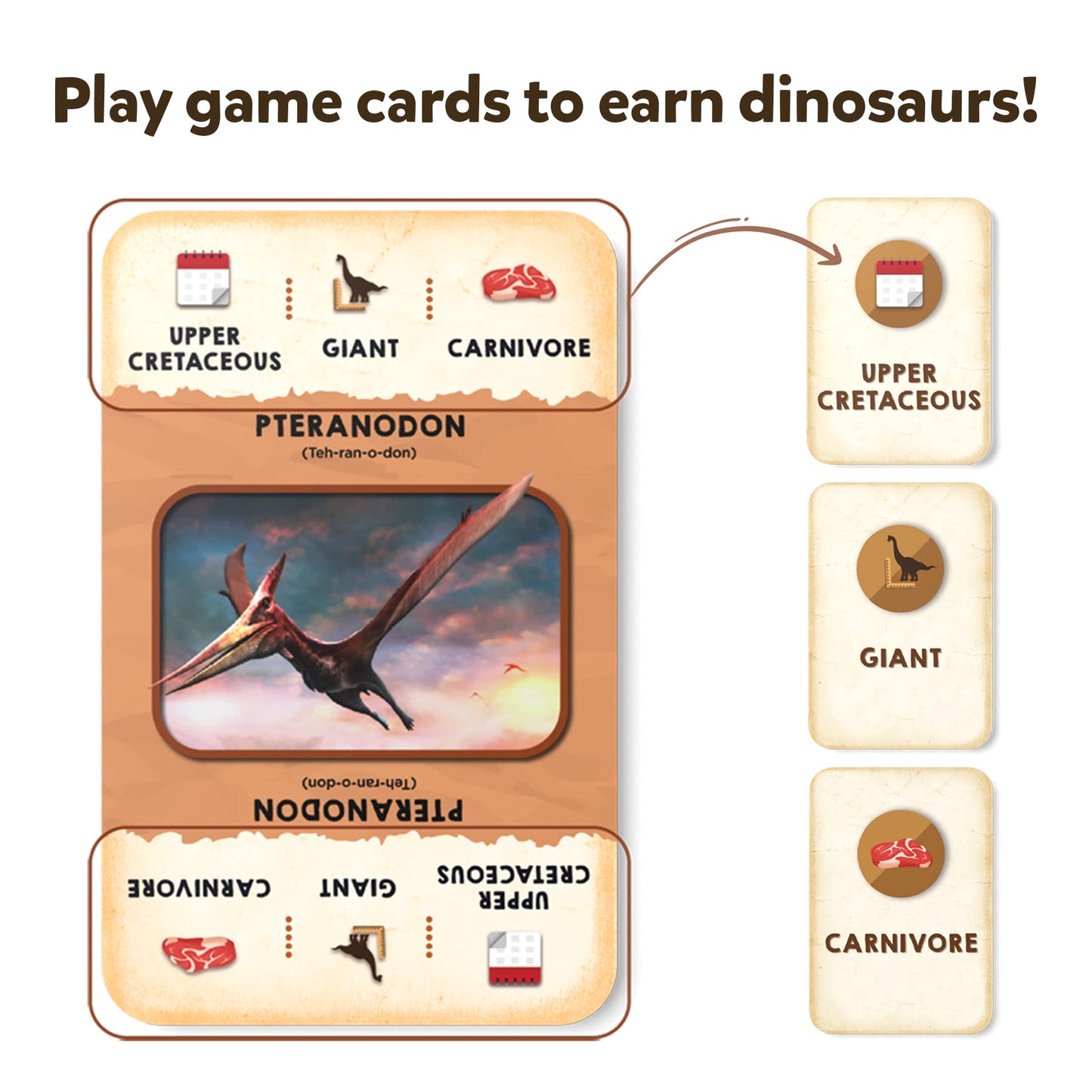 Skillmatics Card Game - Dino Trio, A Smart Swapping Dinosaur Themed Strategy Game for Kids, Teens & Adults
