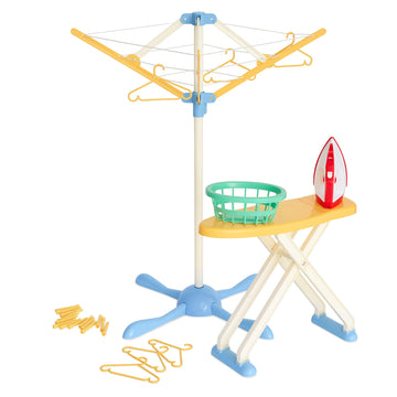 Casdon Wash Day Set  Toy Ironing Board And Washing Line For Children Aged 3+  Equipped With Pretend Steam Iron And Laundry Baske