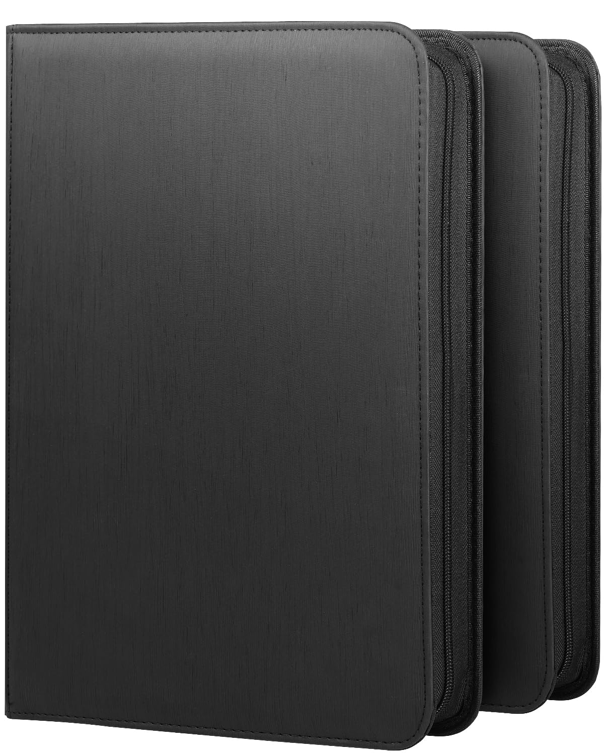 Lzerking 2 Pack Card Binder 1080 Capacity Set with Zipper | 30-Page Per Binder with 9-Pocket Pages PU Leather Card Organizer Storage for Trading Cards  Sports Cards  Game Cards(black)