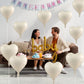 Cream Heart Balloons, 18 Inch Cream Heart Foil Balloons, 12Pcs Boho Beige Heart Shape Foil Balloon, Cream White Helium Foil Ball