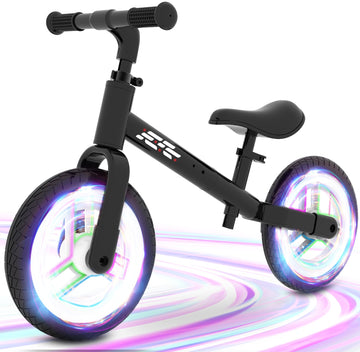 Wetify Colorful Lighting Balance Bike 2 Year Old, 2-5 Year Old Toddler Balance Bike, Adjustable Handlebar & Seat, 2-5 Year Old B