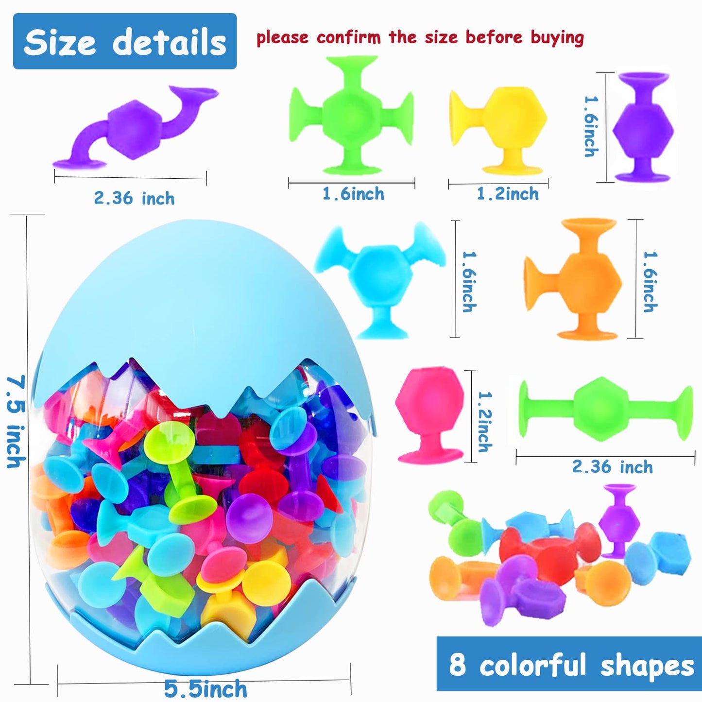 CreateView 50Pcs Bath Toys for Kids Ages 3+  Suction Cup Sensory Toys for Autistic Children  Travel Toys Window Toys Stem Learning Toys  Bathtub Toys with Dinosaur Eggshell Storage