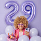 Purple Number 9 Balloon 40 Inch, Big Large Foil Helium Number Balloons, Giant Mylar Number 9 Balloons For 9 Year Old Birthday An
