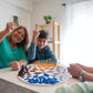 Three Or Four Players Chess Set:A Leather Game Mat + 4 Packs Of Pieces (64 Pieces) + 1 Game Manual + A Drawstring Storage Bag. A Strategy Chess Game For 2-4 Players
