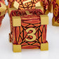 ORIFANTOU Metal DND Dice Set Dungeons and Dragons Dice with Box, Golden Red Debris D&D Dice RPG D and D Dice Role Playing Game P
