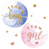 120 Pcs Gender Reveal Stickers, 2 Inch Gold Glitter Team Girl And Boy, Bee Team He And She Baby Shower Labels Sticker, Pink And Blue Stickers For Gender Reveal Party Games Supplies (Boy And Girl)