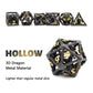 D&D Dice, Hnccesg Metal Dice Set Polyhedral Hollow Role Playing D And D Starter Dice For Rpg Mtg Table Board Games (3D Black)