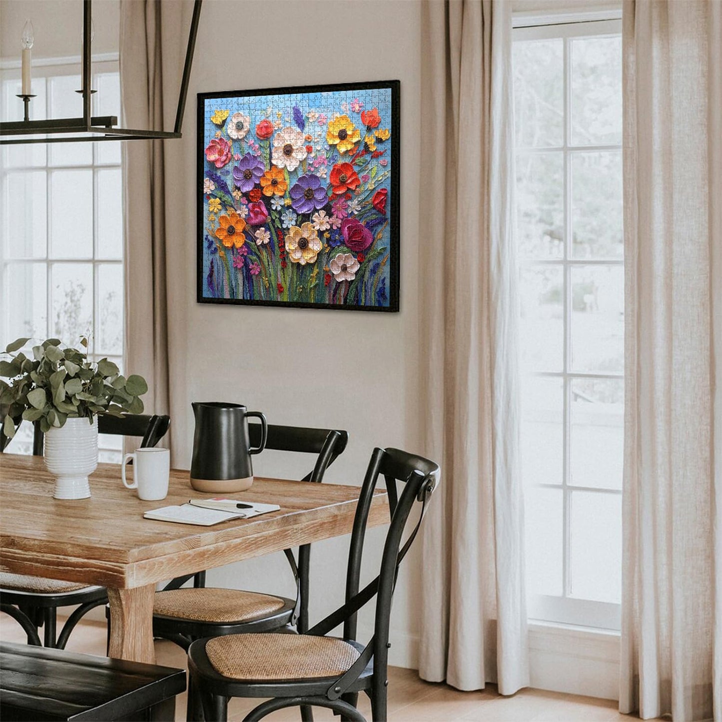 Colorful Flower Puzzles For Adults, Mosaic Plant Floral Puzzle Art, Spring Flower Garden Jigsaw Puzzles 1000 Pieces Painting