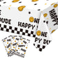 Newwiee One Happy Dude Birthday Party Tablecloths 51 x 108 inch One Happy Dude Table Cover Yellow Smile Face Plastic Table Cloth