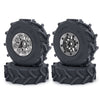 4PCS 1.0 beadlock Wheels SCX24 Wheels and Tires TRX4M Aluminum Wheel Rims and Mud Terrain Tires Kit for 1/18 RC Crawler TRX4M 1/
