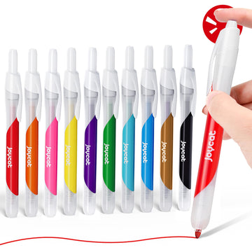 Joycat Click Washable Markers For Kids With Retractable Tips,10 Colors Markers Set,Retractable Markers For Toddlers Kids, Ideal Arts & Crafts Supplies,Coloring Markers,Holiday Gifts For Kids.
