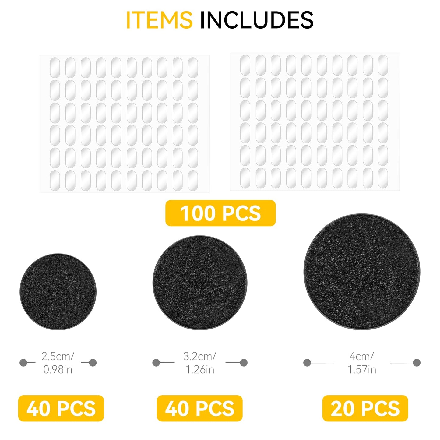 100PCS Miniature Bases with 120PCS Adhesive, 25mm 32mm 40mm Mix Black Round Plastic Model Bases for Gaming Miniatures or Wargame