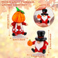 H&D Hyaline & Dora 2 Pcs Hand Blown Glass Halloween Pumpkin Gnomes Figurines Glass Gnome Ornaments For Fall Thanksgiving Halloween Party Table Centerpieces Decor