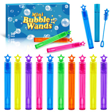 36 Pieces Mini Bubble Wands,Bubble Party Favors Assortment Toys For Kids,Themed Birthday, Halloween, Goodie Bags, Carnival Prize