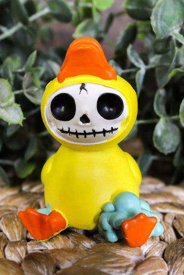 Ebros Gift Furry Bones Bath Tub Soaking Bubbles Time Bob The Rubber Duck Figurine Yellow Ducky Hooded Furrybones Skeleton Monster Collectible Small Sit Up Sculpture