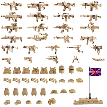 MaozyHomie 63 Pcs Military  Set Accessories U.K Special Forces  Toys Military Equipment Battle Blocks Bricks Compatible with Major Brand  3 Years Old and up
