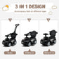 Olakids 4 In 1 Ride On Push Car, Toddlers Stroller Sliding Walking With Horn, Music, Lights, Removable Guardrails And Handle, Underneath Storage, Foot-To-Floor Walker For Boys Girls (Dark)